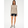 Louise Rib Long Sleeve, Latte - T-Shirts - 3