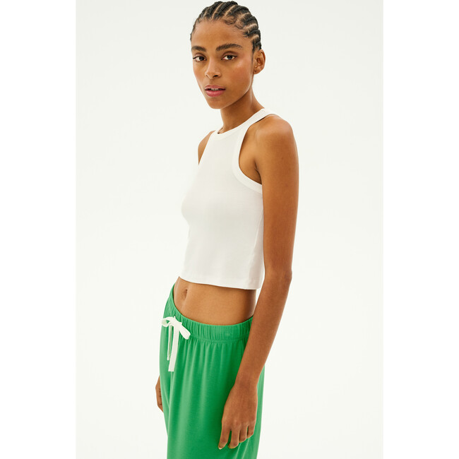 Kiki Rib Crop Tank, White - Tank Tops - 2