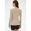 Louise Rib Long Sleeve, Latte - T-Shirts - 4