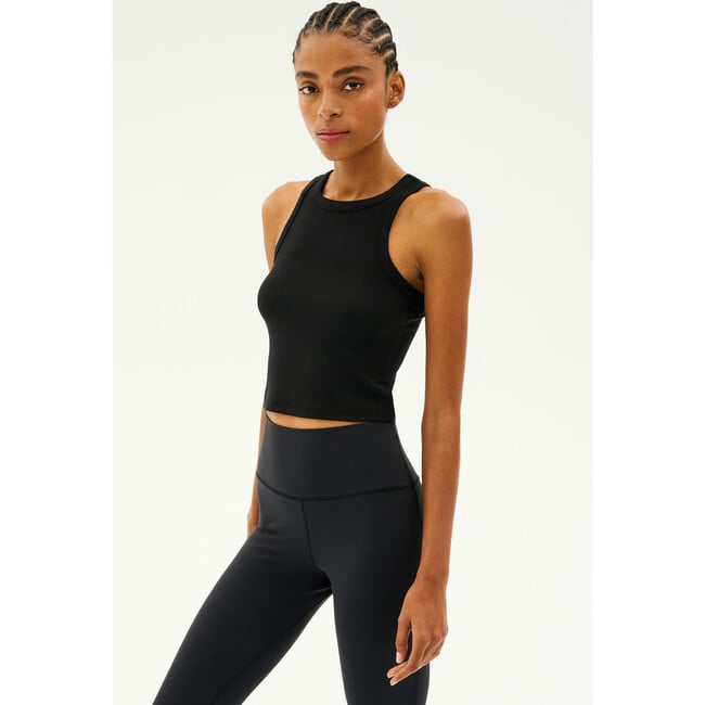 Kiki Rib Crop Tank, Black - Tank Tops - 2