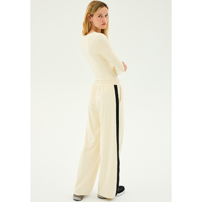 Luca Airweight Trouser with Stripe, Creme/Black - Pants - 4