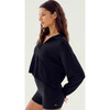 Joan Fleece Polo Sweatshirt, Black - Sweatshirts - 2