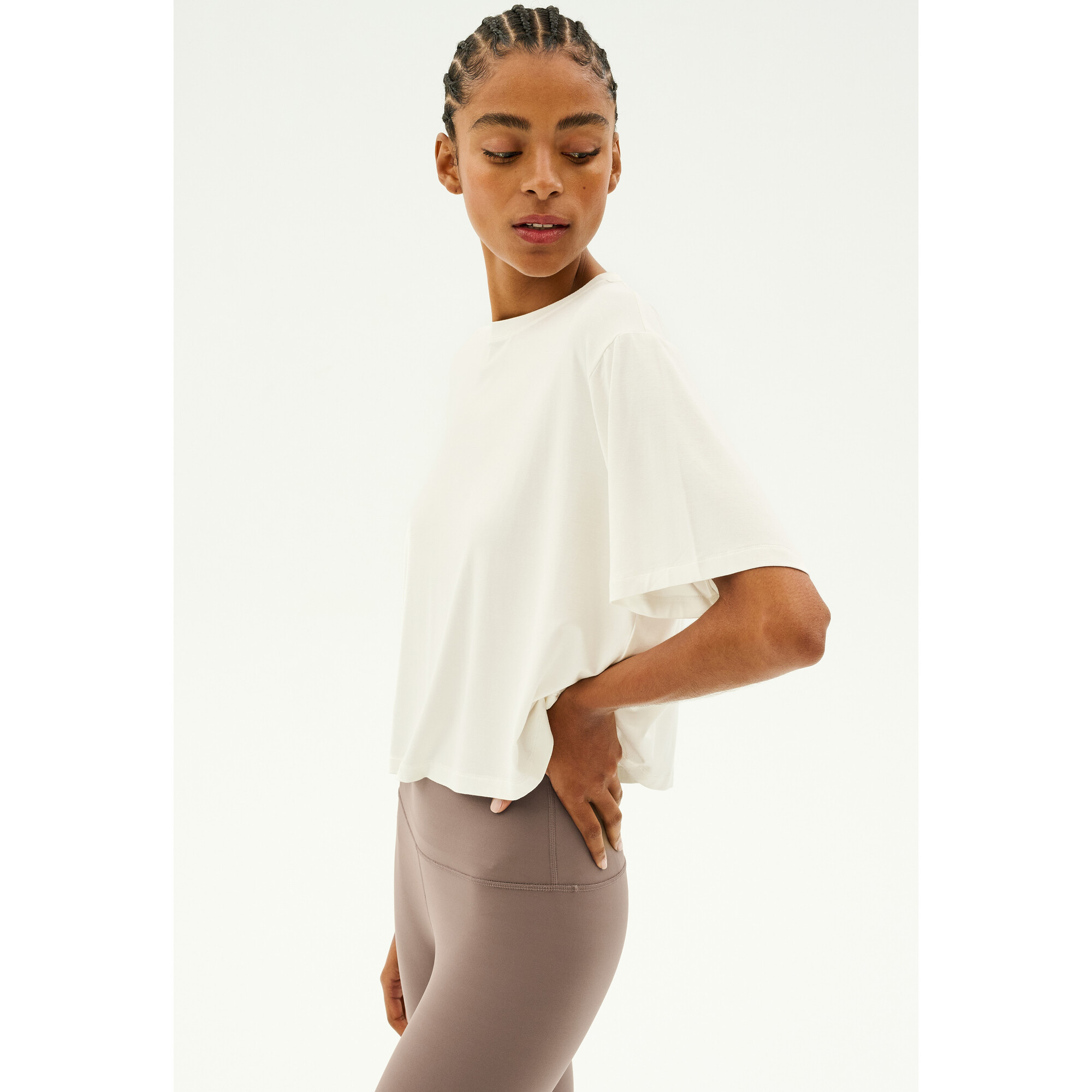 Djuna Oversized Jersey Tee, White - T-Shirts - 1
