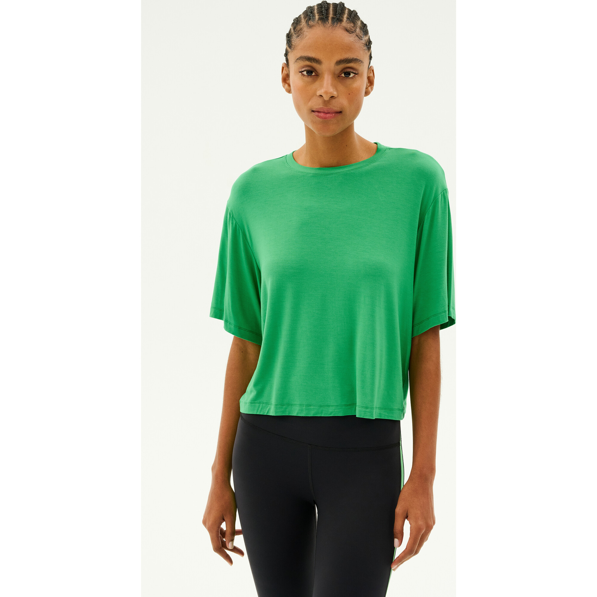 Djuna Oversized Jersey Tee, Grass - T-Shirts - 1