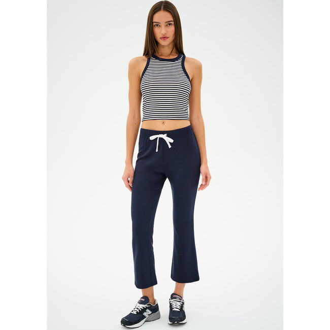 Kiki Rib Crop Tank, White/Indigo Stripe - Tank Tops - 4