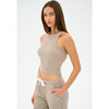 Kiki Rib Crop Tank, Latte - Tank Tops - 3