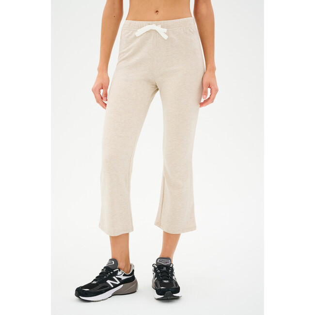 Brooks Fleece Cropped Flare, Heather Oatmeal