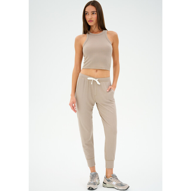 Kiki Rib 7/8 Sweatpant, Latte - Sweatpants - 4