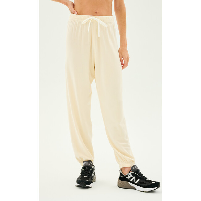 Andie Oversized Fleece Sweatpant, Creme