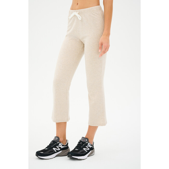 Brooks Fleece Cropped Flare, Heather Oatmeal - Sweatpants - 3