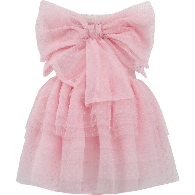 Dream Bow Mini Tulle Dress Peach