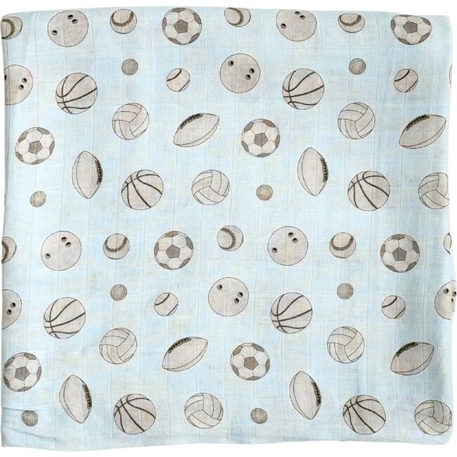 Bamboo Muslin Swaddle Blanket in Baby Ballers