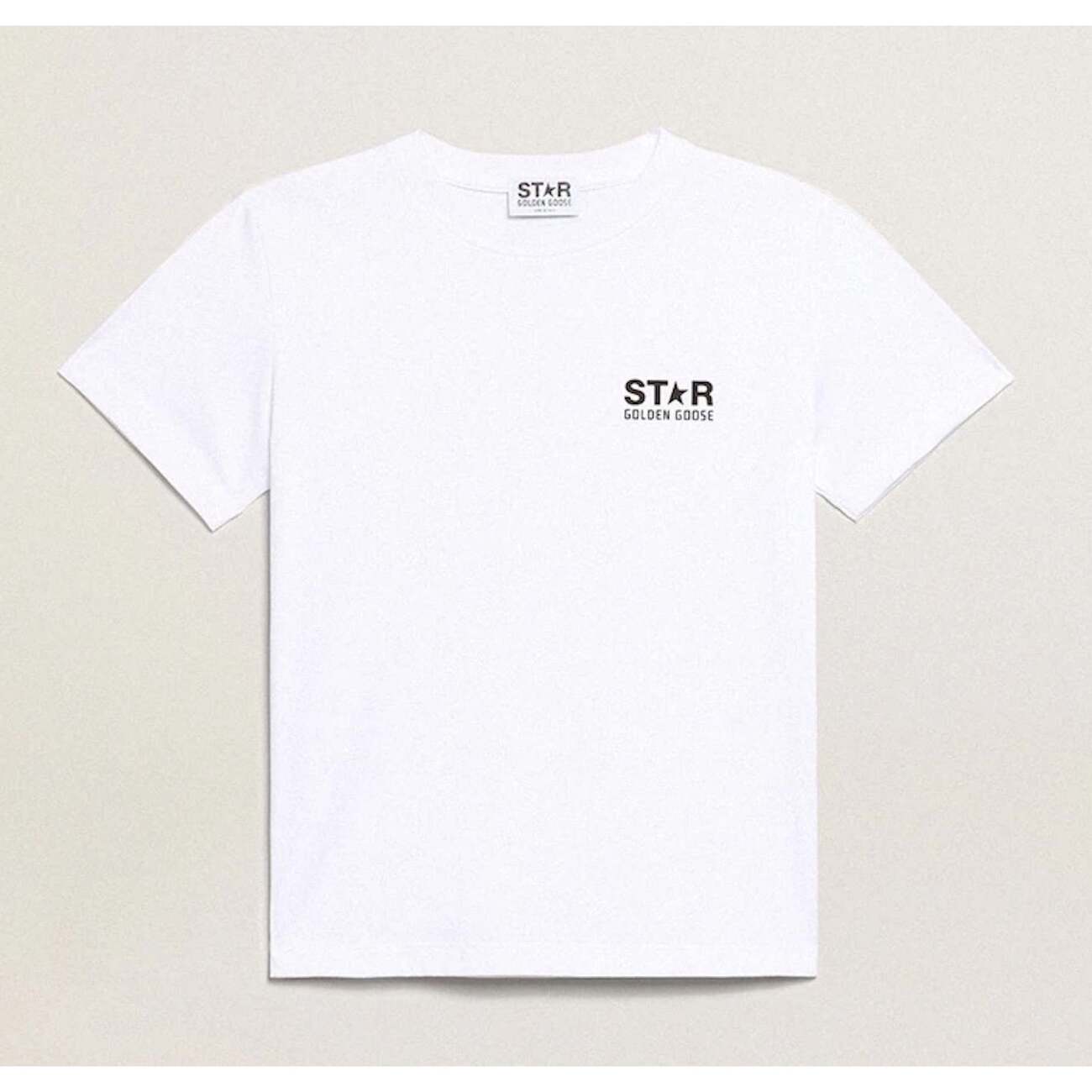 【関税込み】Golden  ホワイト Star Collection Tシャツ White Star Collection T-shirt with star in gold glitter on