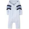 Colorblock Hooded Romper, Blue - Rompers - 1 - thumbnail