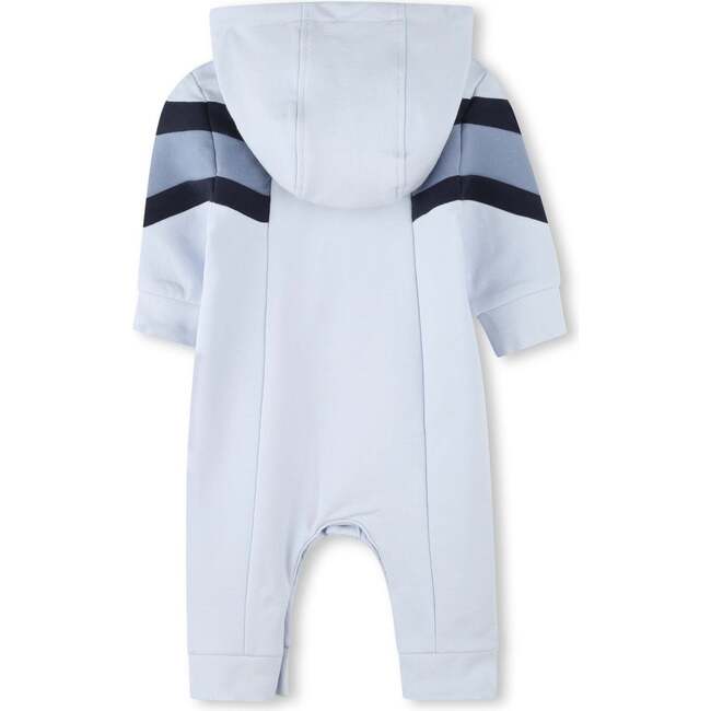 Colorblock Hooded Romper, Blue - Rompers - 2