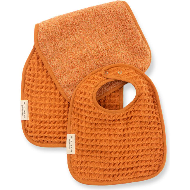 Reversible Bib + Burp Set Pumpkin