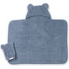 Hooded Towel + Wash Mitt Set Rain - Towels - 1 - thumbnail