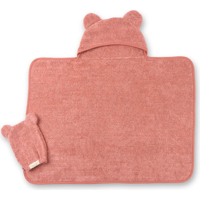 Hooded Towel + Wash Mitt Set Watermelon