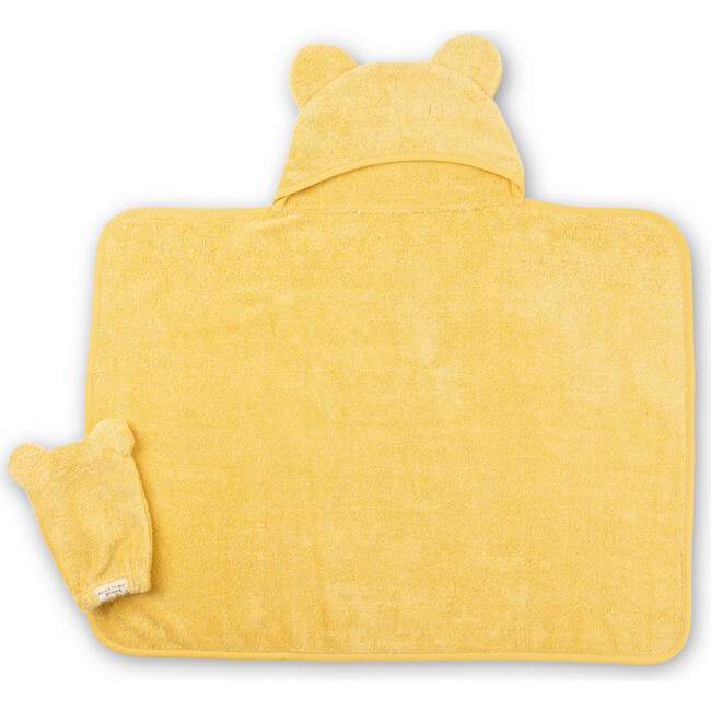 Hooded Towel + Wash Mitt Set Sunshine