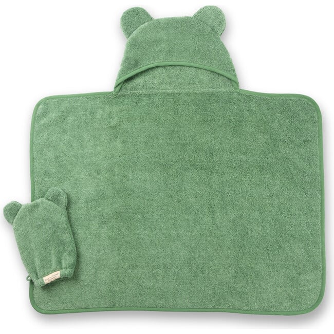 Hooded Towel + Wash Mitt Set Sea Foam - Towels - 1