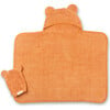 Hooded Towel + Wash Mitt Set Pumpkin - Towels - 1 - thumbnail