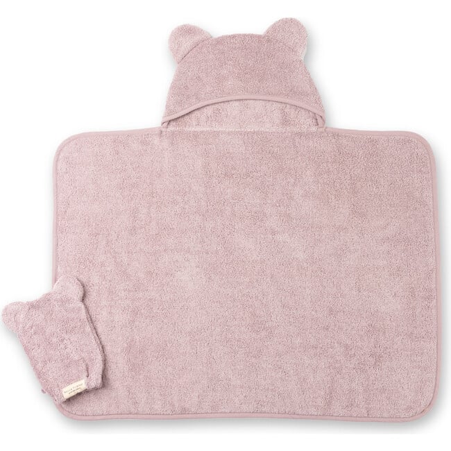 Hooded Towel + Wash Mitt Set Orchid