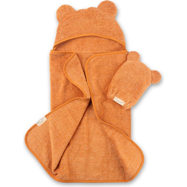 Hooded Towel + Wash Mitt Set Pumpkin - Towels - 2