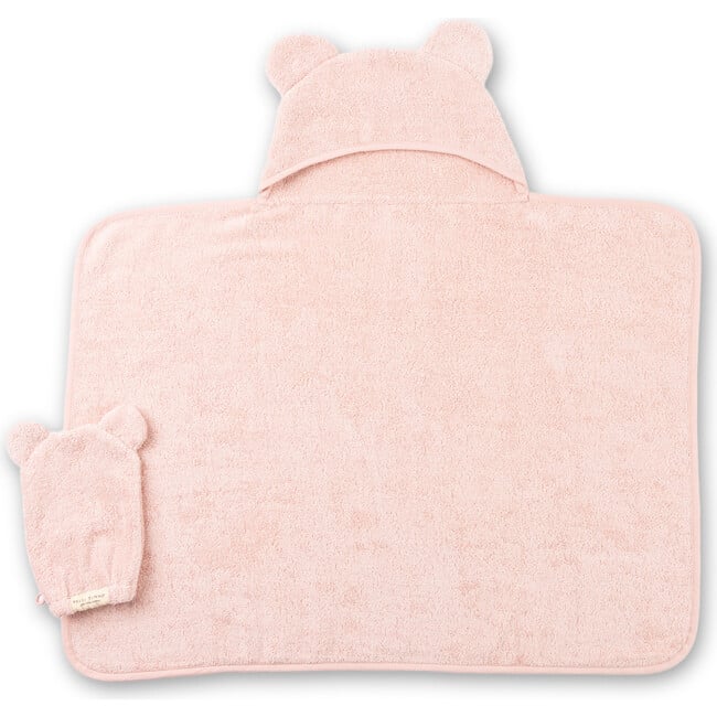 Hooded Towel + Wash Mitt Set Blush