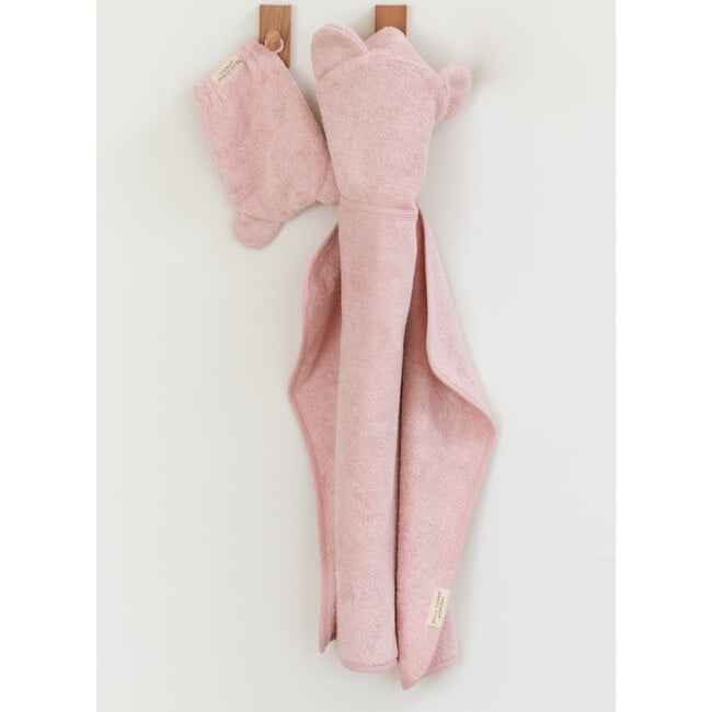 Hooded Towel + Wash Mitt Set Blush - Towels - 7