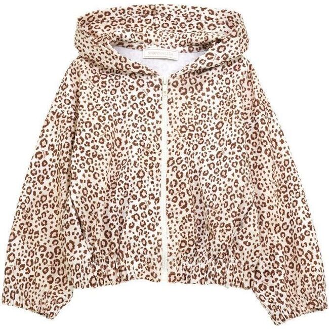 Leopard Print Zip Up, Beige