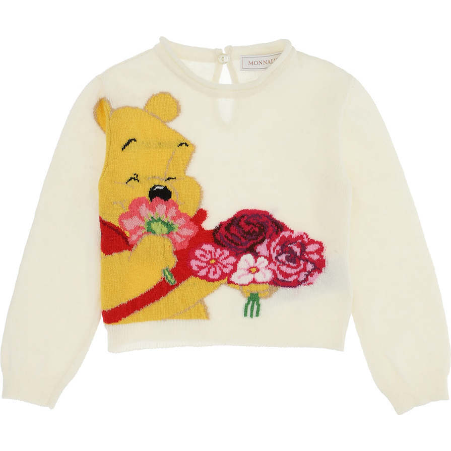 Winnie the Pooh Knitted Sweater, Ivory - Sweaters - 1