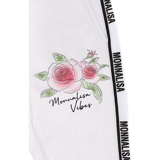 Flower Print Sweatpants, White - Sweatpants - 2