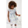 Floral Ruffle Tulle Dress, Blue - Dresses - 3 - thumbnail