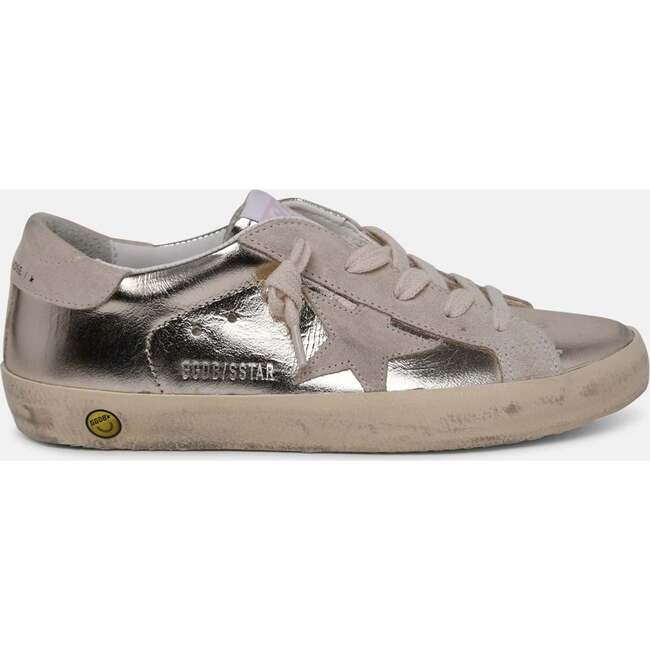 Super Star Distressed Sneakers, Silver