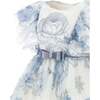 Floral Ruffle Tulle Dress, Blue - Dresses - 5 - thumbnail