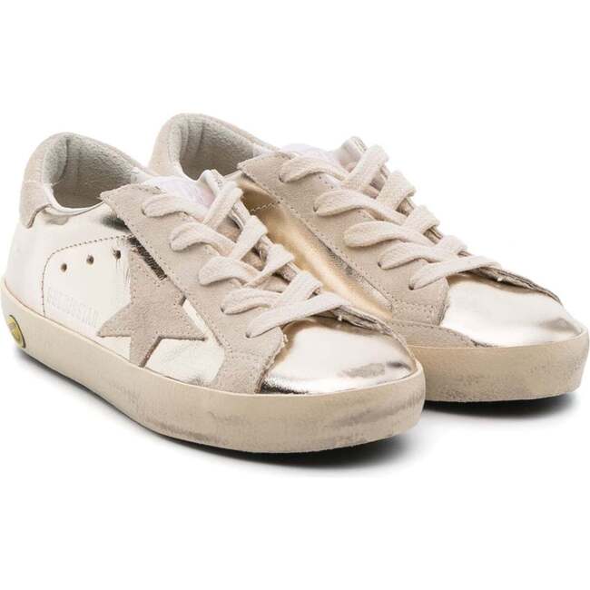 Super Star Distressed Sneakers, Beige