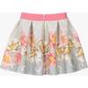 Floral Neoprene Skirt, Gray - Skirts - 3