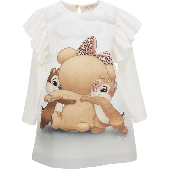 Chipmunks Hug Dress, White