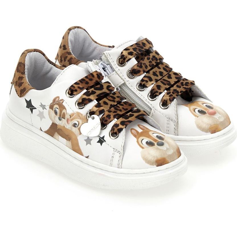 Chipmunk Print Sneakers, White - Sneakers - 1