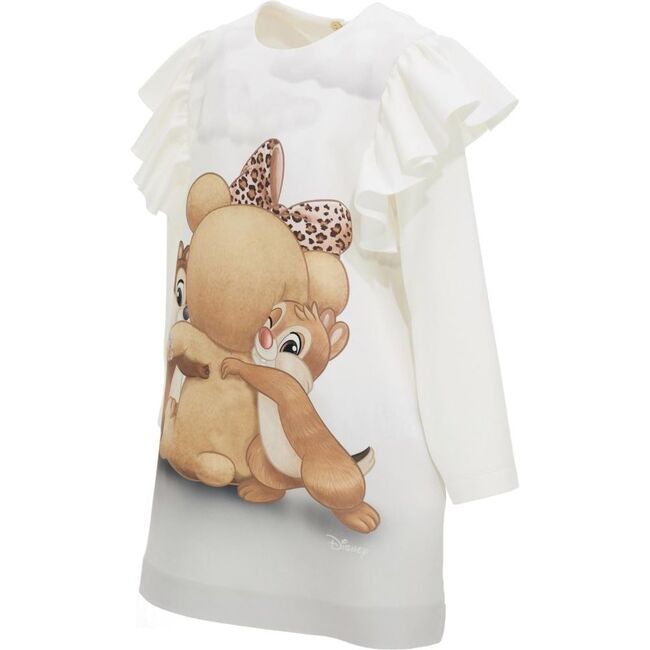 Chipmunks Hug Dress, White - Dresses - 2