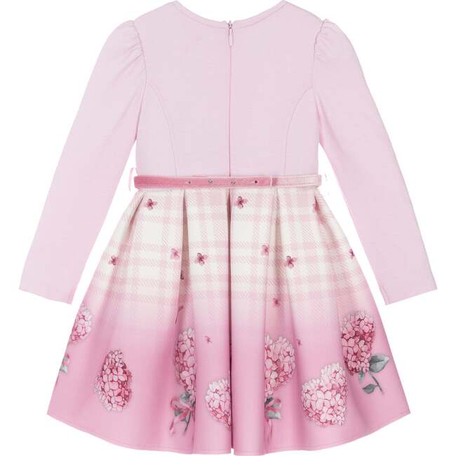 Floral Neoprene Jersey Dress, Pink - Dresses - 3