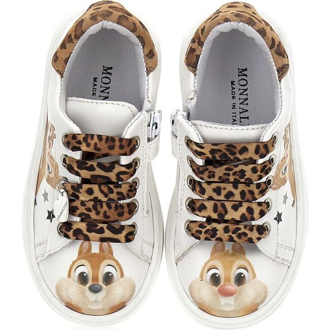 Chipmunk Print Sneakers, White - Sneakers - 5