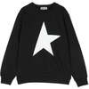 Half Star Sweatshirt, Black - Sweatshirts - 1 - thumbnail