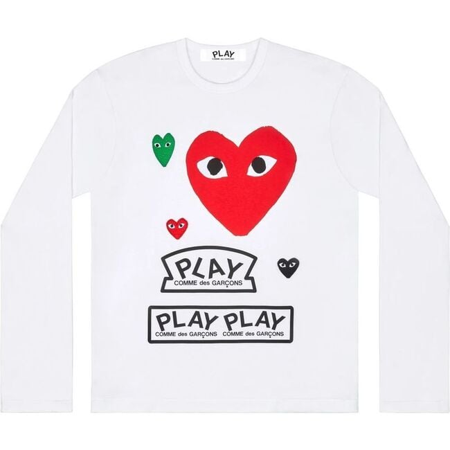 Play Graphic Hearts T-Shirt, Red