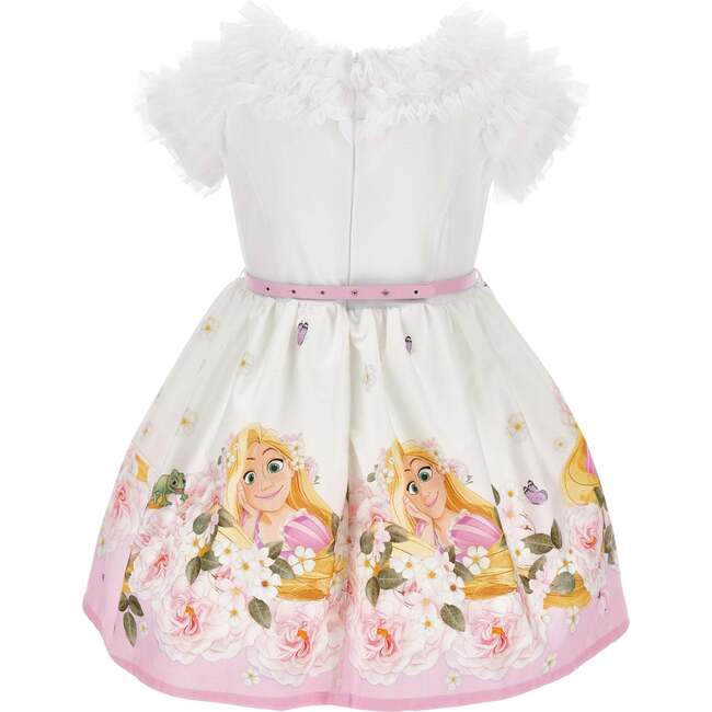 Floral Repunzel Dress, White - Dresses - 4