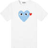 Blue Hearts T-Shirt, White - T-Shirts - 1 - thumbnail