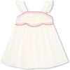 Sleeveless Embroidered Dress, Ivory - Dresses - 1 - thumbnail