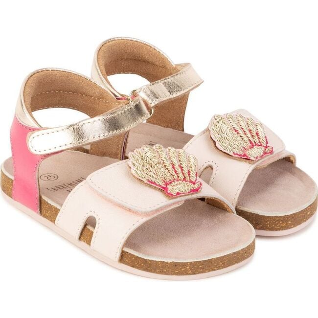 Crown Strap Sandals, Beige