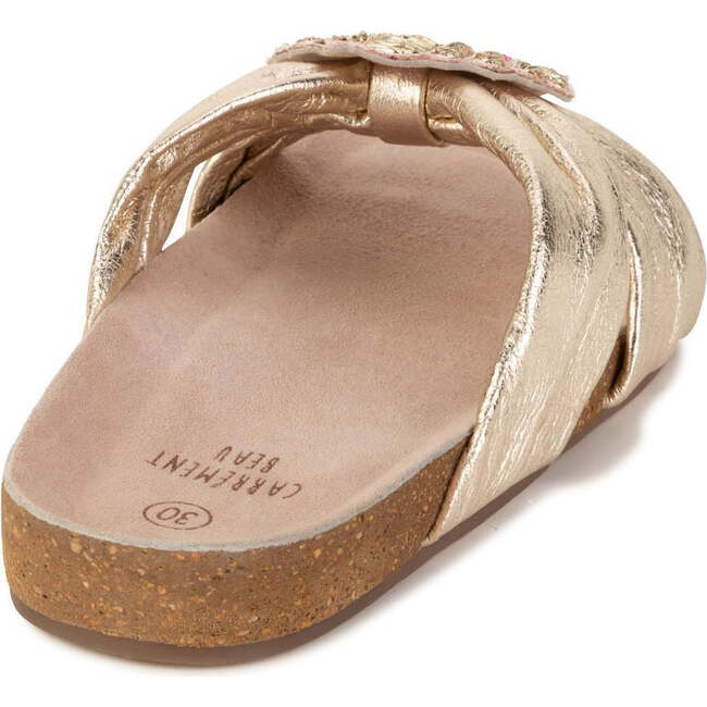 Crown Satin Sandals, Gold - Sandals - 5