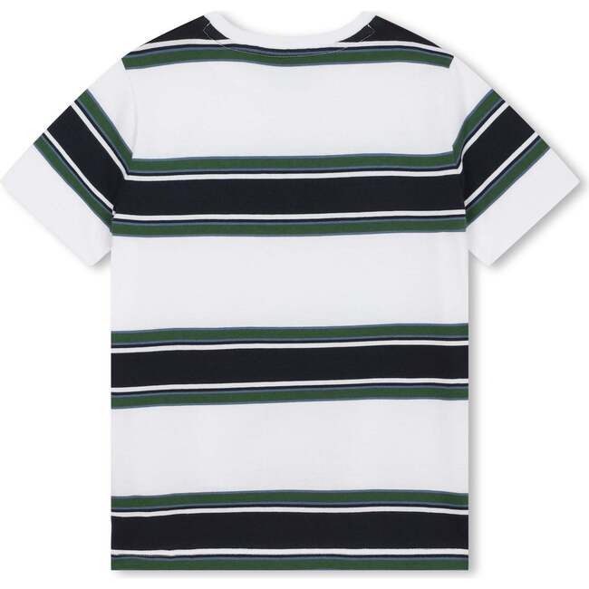 Striped Logo T-Shirt, White - T-Shirts - 5